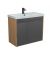 Тумба Olive 80-U с умывальником Sempre 80 графит с деревом