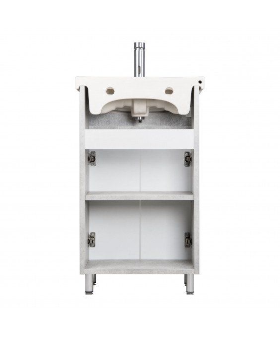 Тумба Oslo 50 Loft з умивальником Arteco 50 бетон-біла