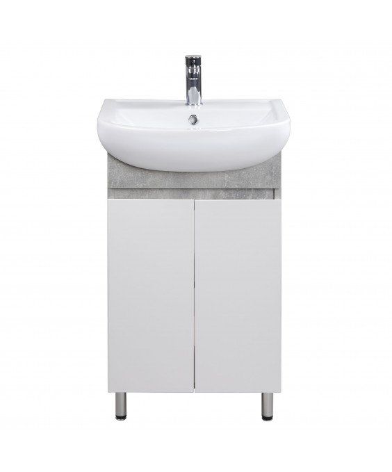 Тумба Oslo 50 Loft з умивальником Arteco 50 бетон-біла