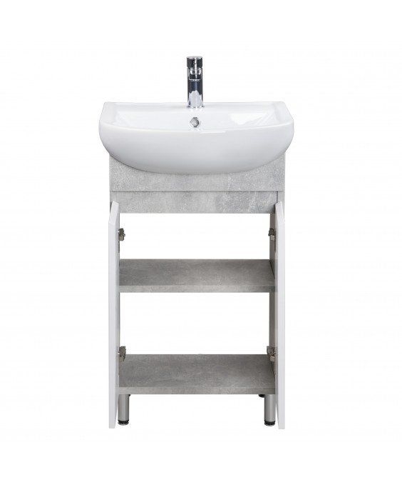 Тумба Oslo 50 Loft з умивальником Arteco 50 бетон-біла