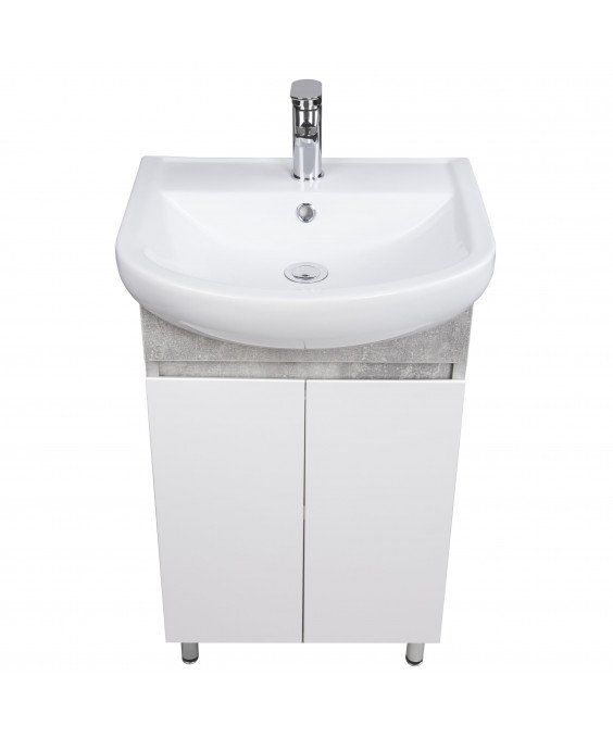 Тумба Oslo 50 Loft з умивальником Arteco 50 бетон-біла