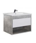Тумба Oslo 70 Loft с умывальником Cosmo 70 бетон/белая