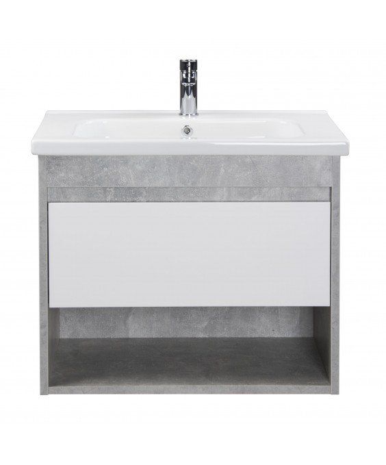 Тумба Oslo 70 Loft с умывальником Id-70 бетон/белая
