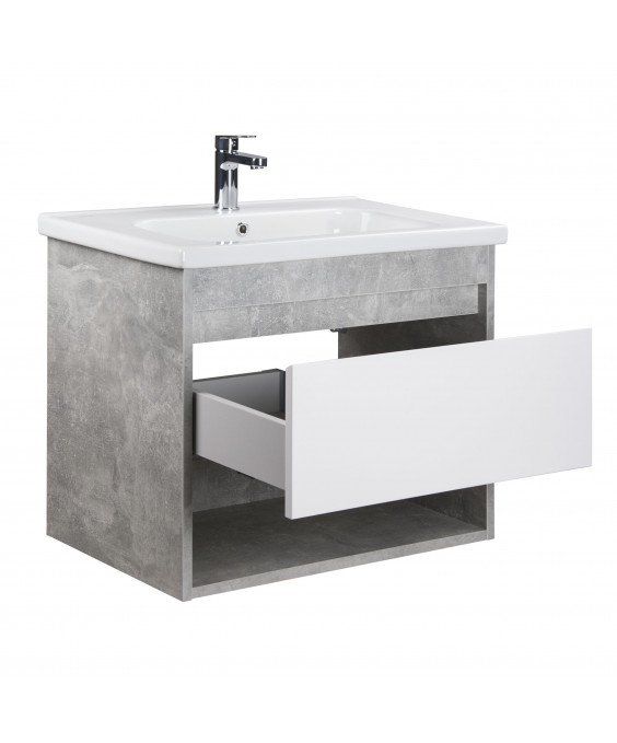 Тумба Oslo 70 Loft с умывальником Id-70 бетон/белая