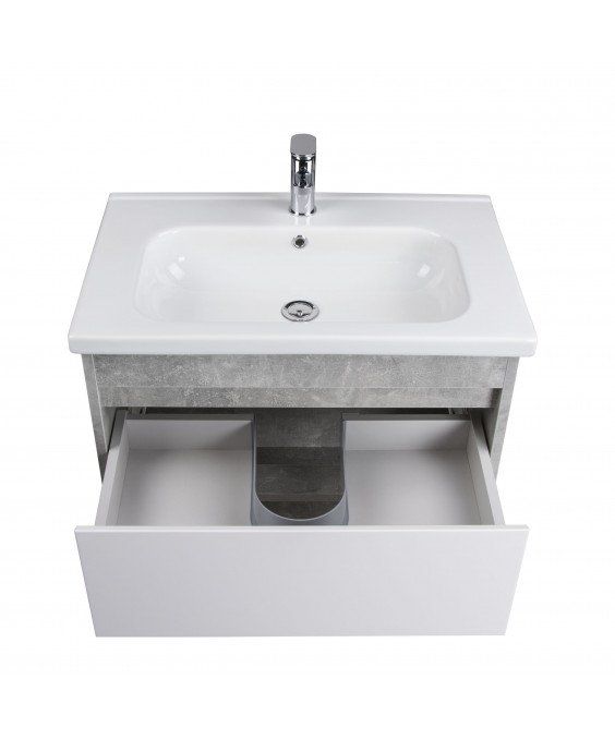 Тумба Oslo 70 Loft с умывальником Id-70 бетон/белая