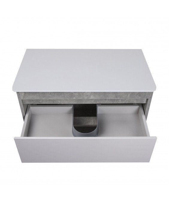 Тумба Oslo 80 Loft ST со столешницей бетон/белая