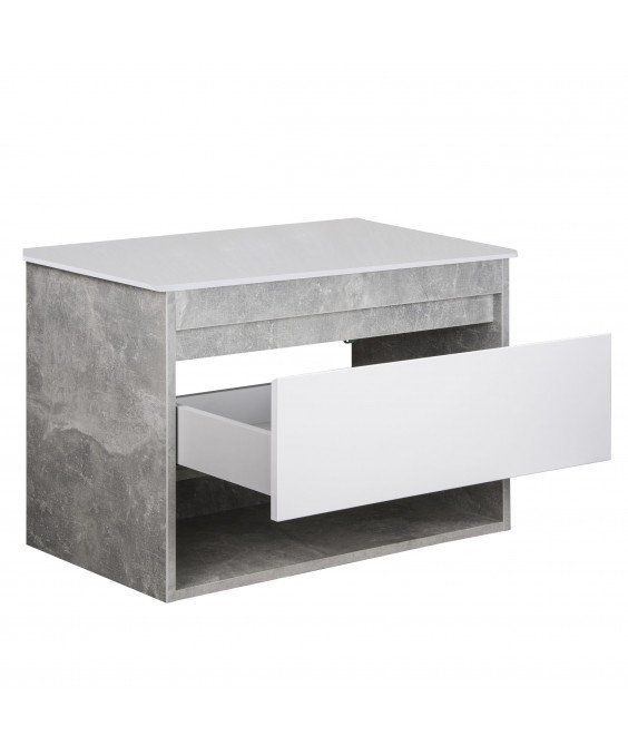 Тумба Oslo 80 Loft ST со столешницей бетон/белая