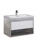 Тумба Oslo 80 Loft с умывальником Cosmo 80 бетон/белая