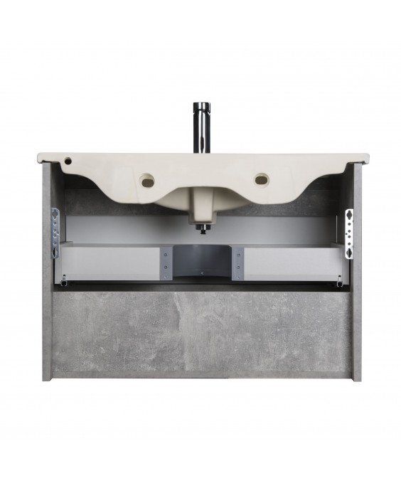 Тумба Oslo 80 Loft с умывальником Su-80 бетон/белая