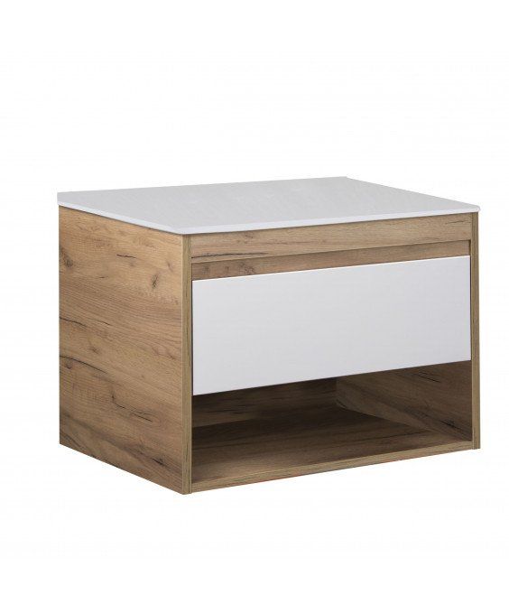 Тумба Oslo 80 Wood ST зі стільницею дуб крафт/біла