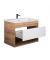 Тумба Oslo 80 Wood с умывальником Cosmo 80 дуб крафт/белая