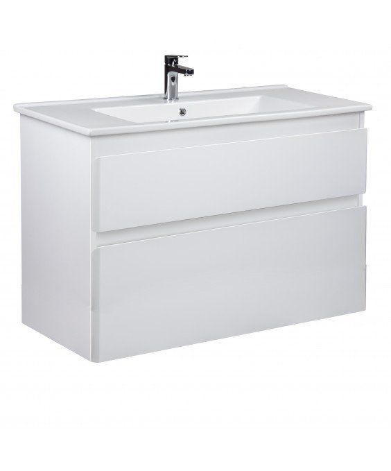 Тумба Палермо 100-U с умывальником Su-100 белая