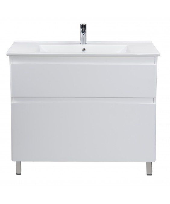 Тумба Палермо 100-U с умывальником Su-100 белая