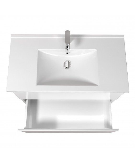 Тумба Палермо 100-U с умывальником Su-100 белая