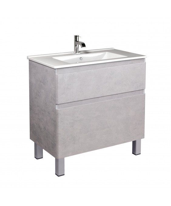 Тумба Палермо 80-U с умывальником SU-80 бетон светлый