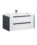 Тумба Paula 100-A с умывальником Cosmopolitan 100 белая/графит