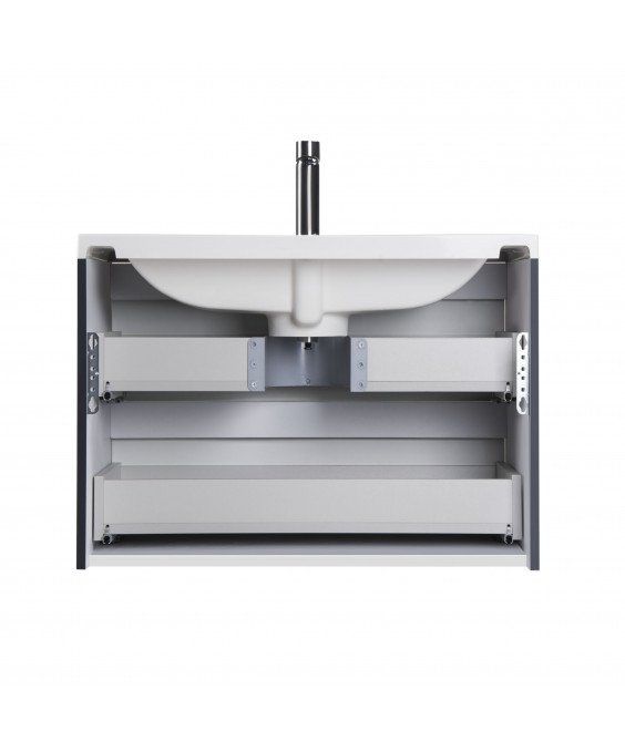 Тумба Paula 70-A с умывальником Cosmopolitan 70 белая/графит