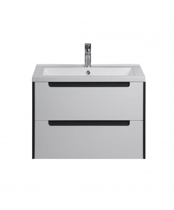 Тумба Paula 70-A с умывальником Cosmopolitan 70 белая/графит