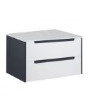 Тумба Paula 80-A ST со столешницей белая/графит