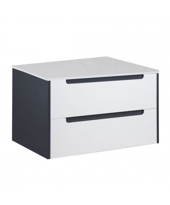 Тумба Paula 80-A ST со столешницей белая/графит