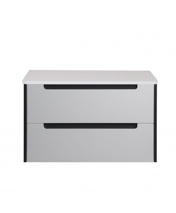 Тумба Paula 80-A ST со столешницей белая/графит