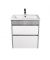 Тумба Polo Loft 60-U з умивальником Cosmo 60 бетон з білим