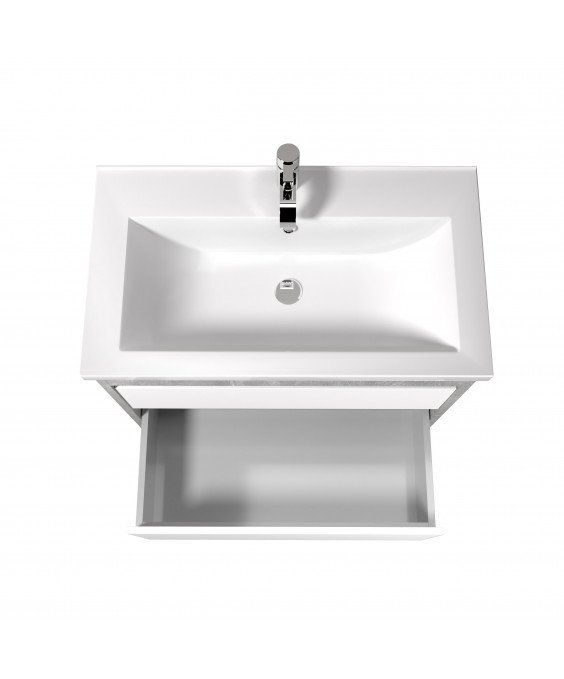 Тумба Polo Loft 70-U з умивальником Cosmo бетон з білим