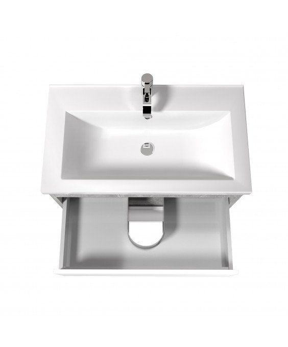 Тумба Polo Loft 70-U з умивальником Cosmo бетон з білим