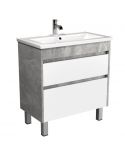 Тумба Polo Loft 80-U с умывальником Cosmo бетон с белым