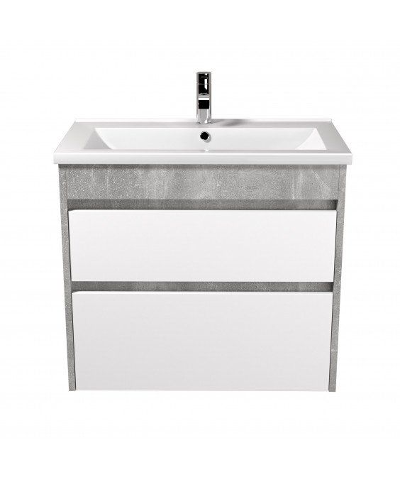 Тумба Polo Loft 80-U з умивальником Cosmo бетон з білим