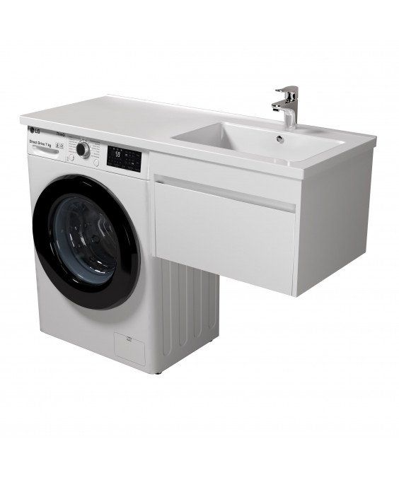 Тумба Prime 60-А-W з  умивальником Rodeo 120 R з крилом над пралкою підвісна