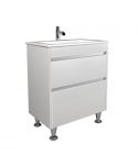 Тумба Prime 70 с умывальником Amalfi 70 напольная белая
