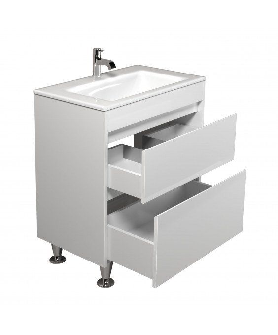 Тумба Prime 70 з  умивальником Amalfi 70 підлогова біла