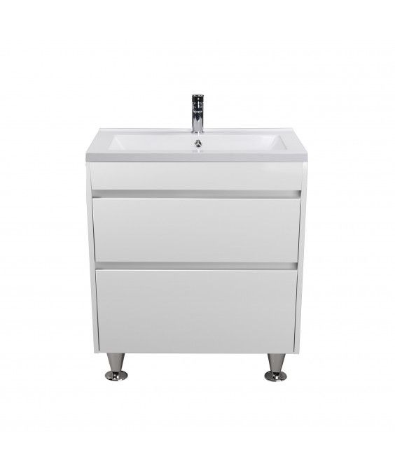 Тумба Prime 70 с умывальником Cosmo 70 напольная белая