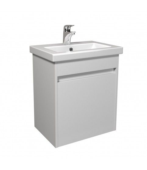 Тумба Сити 50-А с умывальником Como 50 подвесная белая