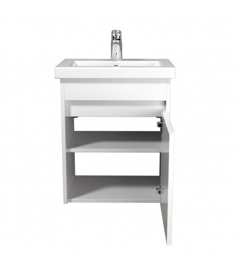 Тумба Сити 50-А с умывальником Como 50 подвесная белая