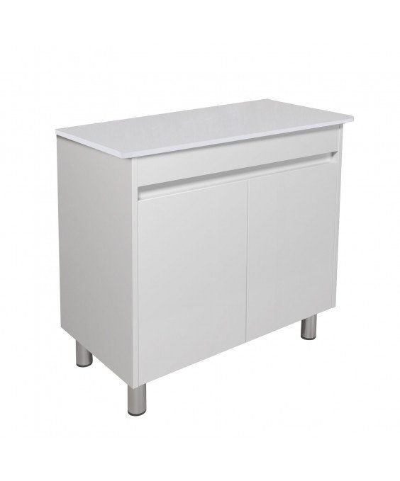 Тумба Сіті 80-U ST зі стільницею біла підлогова/підвісна