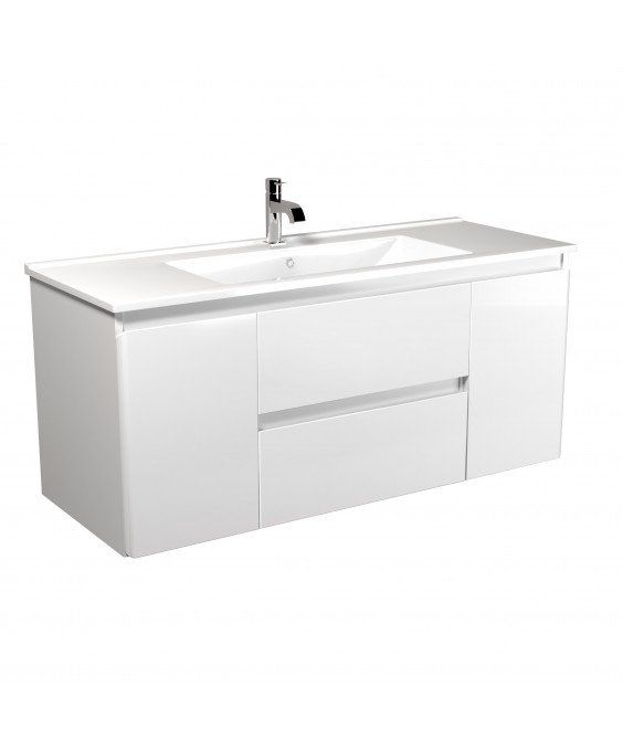 Тумба Сорренто 120-А с умывальником SU-120 подвесная белая