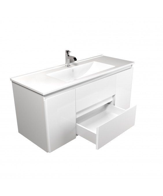 Тумба Сорренто 120-А с умывальником SU-120 подвесная белая