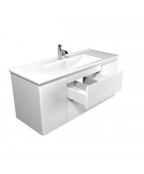 Тумба Сорренто 120-А с умывальником SU-120 подвесная белая