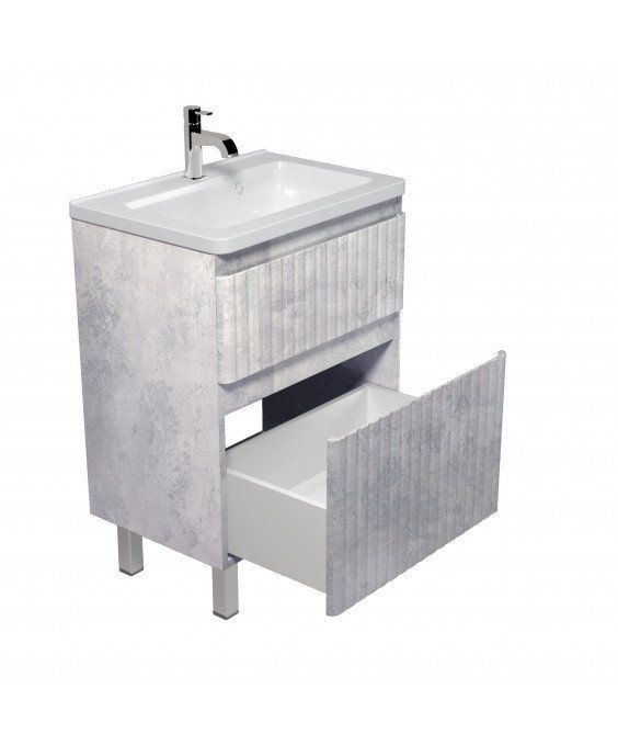 Тумба Straight 60-U с умывальником Passage 60 напольная/подвесная