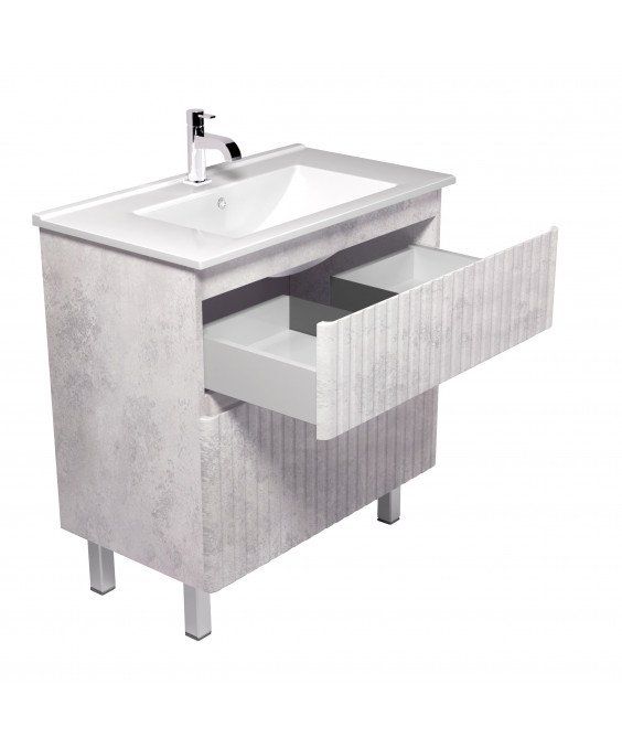 Тумба Straight 80-U с умывальником SU-80 напольная/подвесная