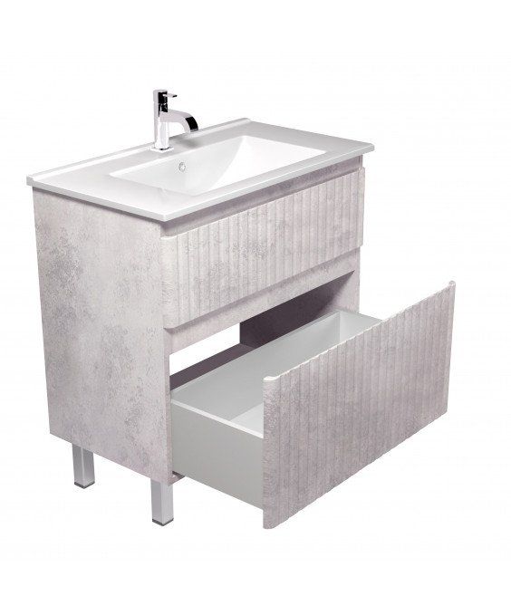 Тумба Straight 80-U с умывальником SU-80 напольная/подвесная