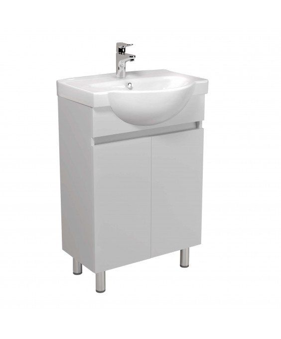 Тумба Temp 55 з умивальником Freja 55 біла