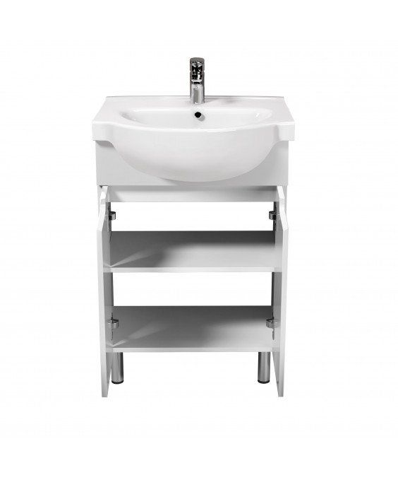 Тумба Tetris White 55 с умывальником Freja 55 белая