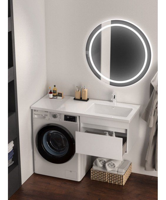 Тумба Wing 60-А-W с умывальником Rodeo 120 R с крылом над стиральной машиной