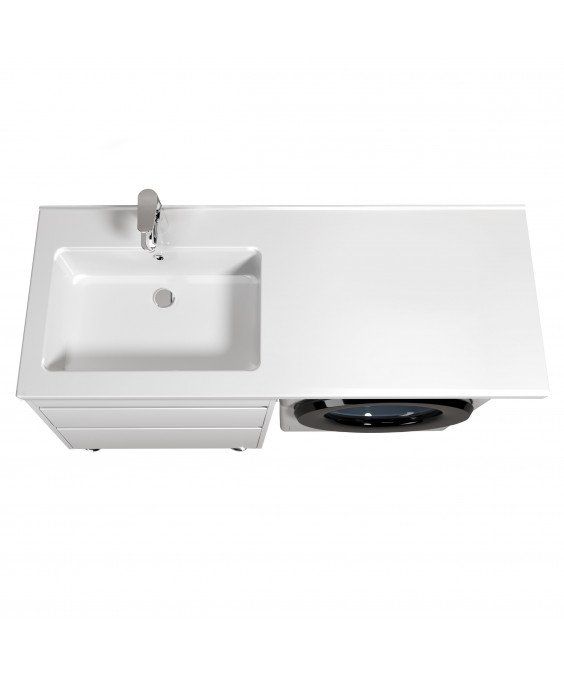 Тумба Wing 60-W с умывальником Rodeo 120 L напольная с крылом над стиральной машиной