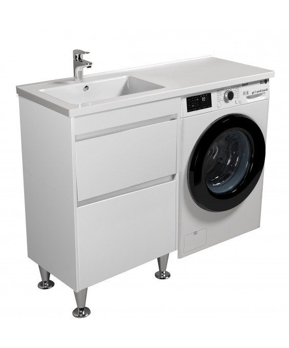 Тумба Wing 60-W с умывальником Rodeo 120 L напольная с крылом над стиральной машиной