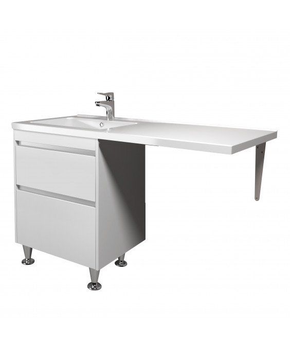 Тумба Wing 60-W с умывальником Rodeo 120 L напольная с крылом над стиральной машиной