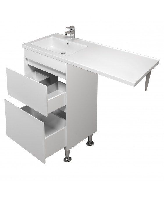 Тумба Wing 60-W с умывальником Rodeo 120 L напольная с крылом над стиральной машиной